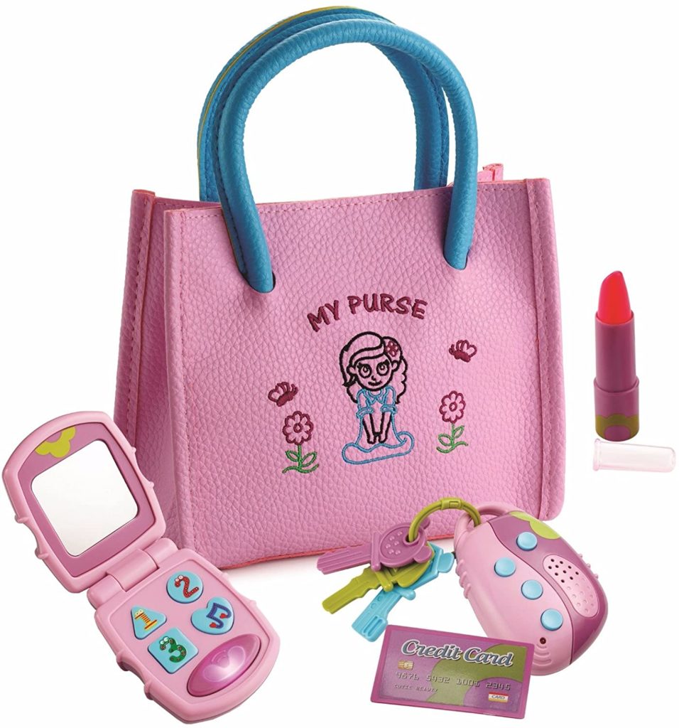 Borsetta rosa con accessori per bimba